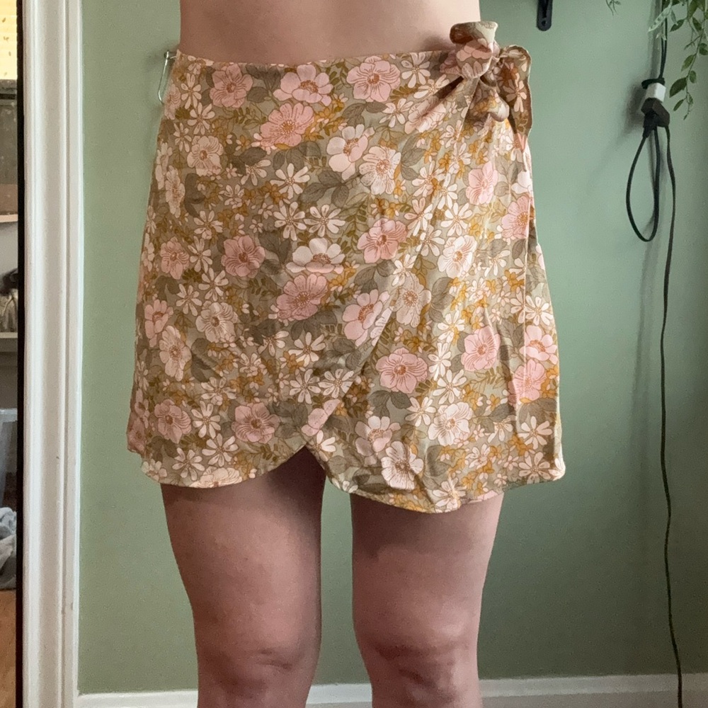 DR2 Green and Pink Floral Skirt